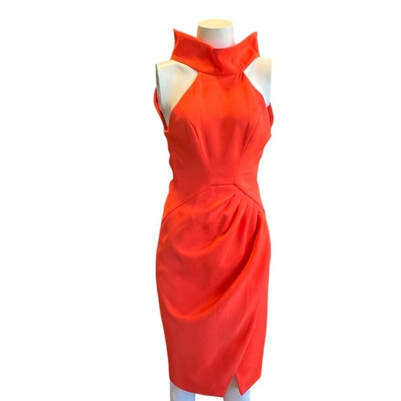 C/MEO Collective Orange Asymmetrical Ruched Midi Dress - Picture 7 of 10